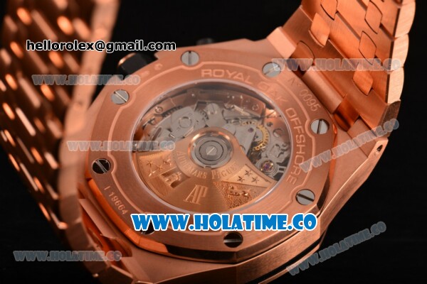 Audemars Piguet Royal Oak Offshore 2014 New Chrono Swiss Valjoux 7750 Automatic Full Rose Gold with Arabic Numeral Markers and Rose Gold Dial (J12) - Click Image to Close